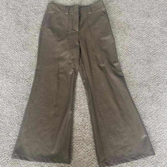 NWOT Anthropologie wide leg faux leather pants - Picture 1 of 3